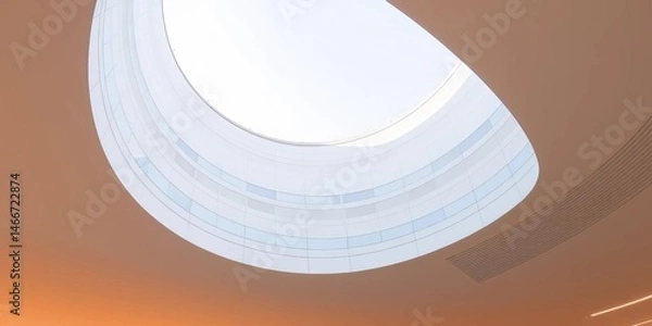 Fototapeta Abstract curve, modern architecture detail, empty space, architectural lines, building corner, visual, abstract