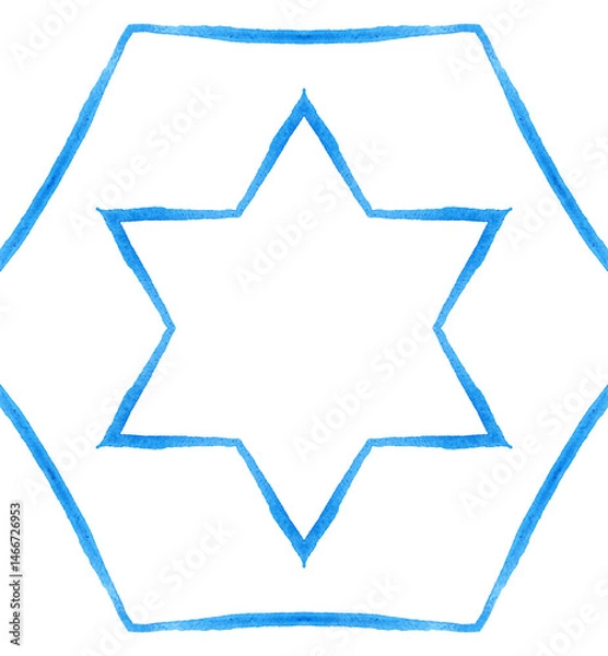 Fototapeta Hexagramm, Aquarell