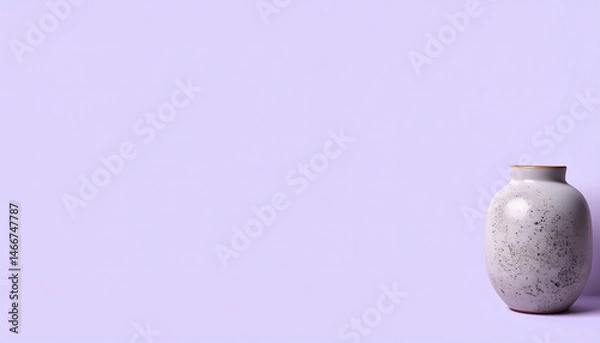 Fototapeta a minimalist scene with a single vase placed on a plain purple background