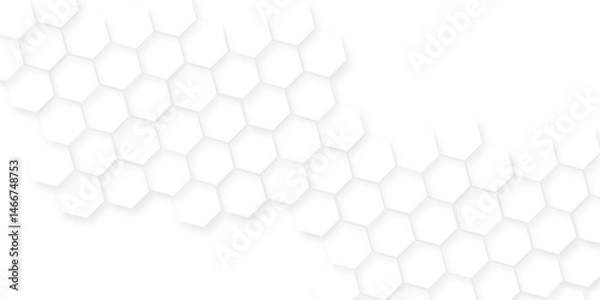 Obraz Abstract white hexagon background,Seamless pattern with hexagon.Hexagonal grid tile and mosaic structure mess cell.seamless bright white abstract honeycomb background.