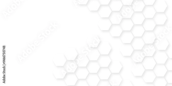 Obraz Abstract white hexagon background,Seamless pattern with hexagon.Hexagonal grid tile and mosaic structure mess cell.seamless bright white abstract honeycomb background.