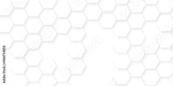 Fototapeta Abstract background with hexagon, modern abstract vector polygonal pattern. Futuristic honeycomb mosaic white background,white and gray hexagon honeycomb geometric copy space.	
