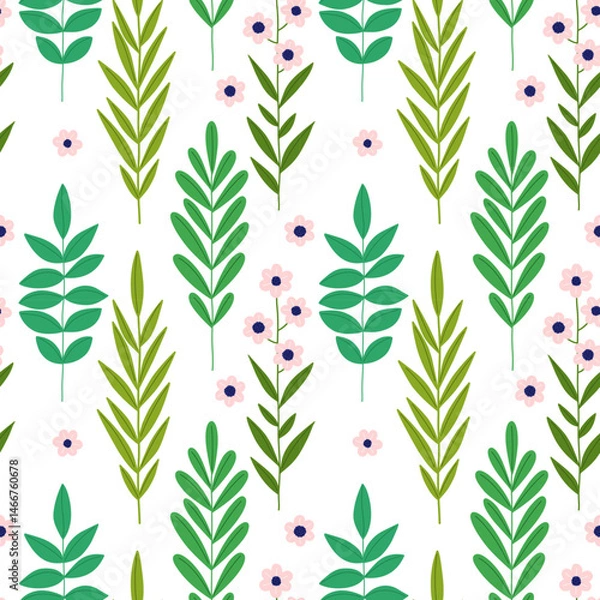Obraz Seamless pattern with branches and flowers. Pattern for background, covers and fabric.