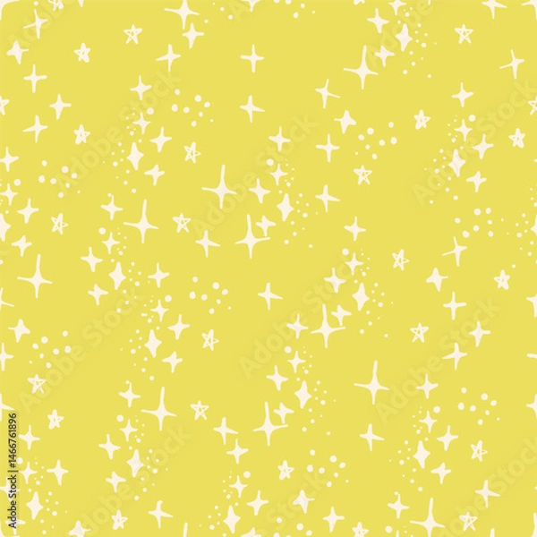 Fototapeta Hand Drawn Shining Stars Vector Seamless Pattern