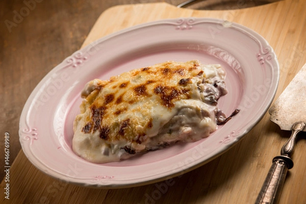 Obraz chicory withe lasagna, traditional italian recipe