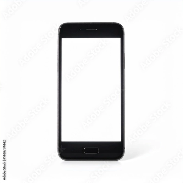 Fototapeta Smartphone with Screen Glow on Isolated White Background