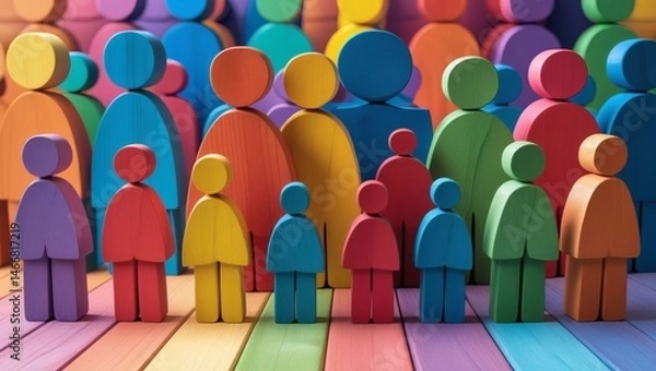 Fototapeta "Vibrant Diversity and Inclusion Collage – Unity, Pride, and Belonging in Colorful Representation"