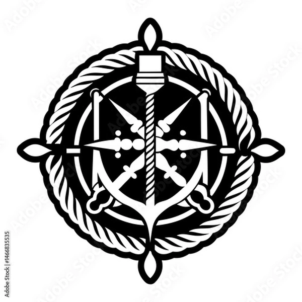 Fototapeta A glyph style icon of sea navigator symbol