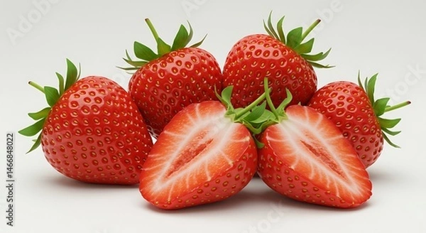 Fototapeta Fresh Strawberry Delight: Close-Up of Ripe Berries