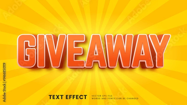 Obraz Editable 3d giveaway text effect