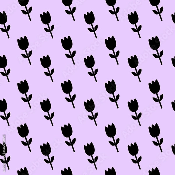 Fototapeta Tulip Pattern Seamless Design Floral Pattern Seamless Flower Pattern