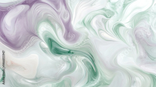 Fototapeta Abstract experimental photography close up shot of swirling ink water pastel mint and lavender haze blending seamlessly into otherworldly organic pattern of dream loops creating mesmerizing dance