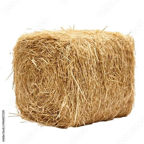 Obraz Dry hay bale isolated on whtie background