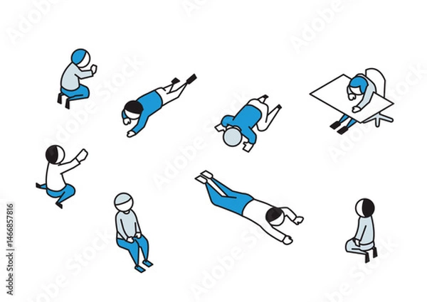 Obraz ネガティブな人々のイラストセット