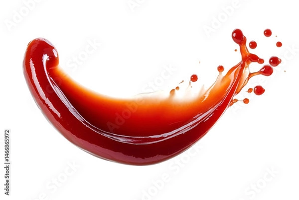 Obraz Red Tomato ketchup splash flying in air isolated