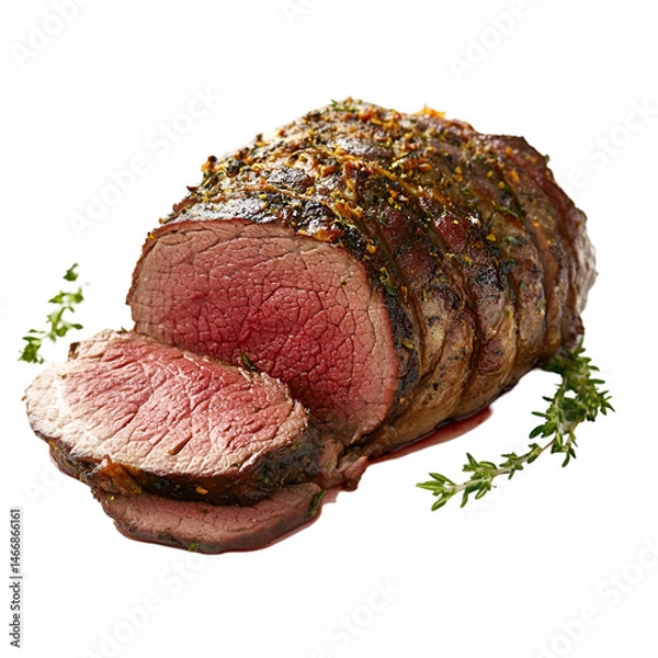 Obraz Roast Beef isolated on white background