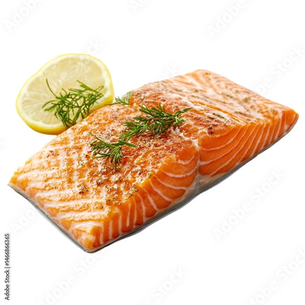 Obraz Salmon slices on white background