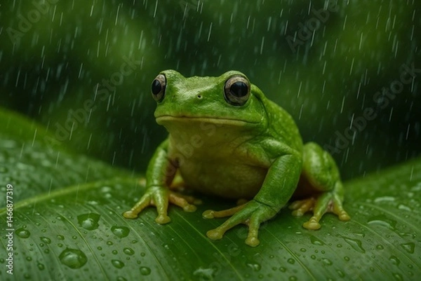 Obraz frog on a leaf
