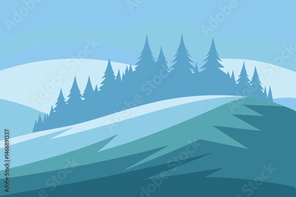 Fototapeta early morning frost on a windswept hilltop overloo