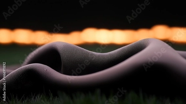 Obraz Abstract dark form on grass with glowing horizon