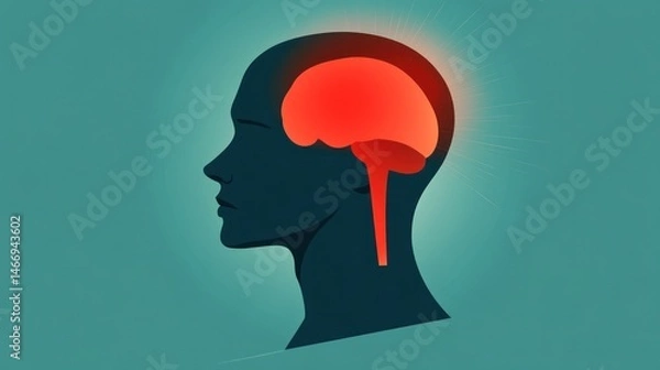 Fototapeta Abstract about intense brain activity or maybe representation of thoughts, or even severe pain in the head, use of color lines meaning neurological disorders