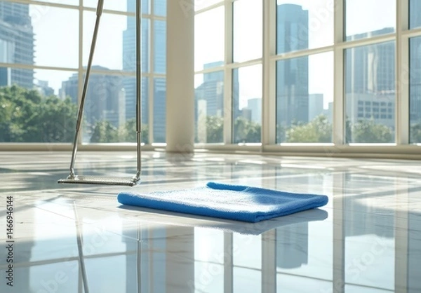 Fototapeta Sparkling clean floor, ready for use