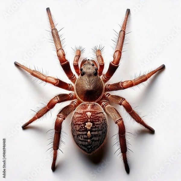 Fototapeta Magnificent Arachnid: A striking overhead shot of a Sydney funnel-web spider, showcasing intricate patterns and powerful presence, capturing the essence of its unique form.
