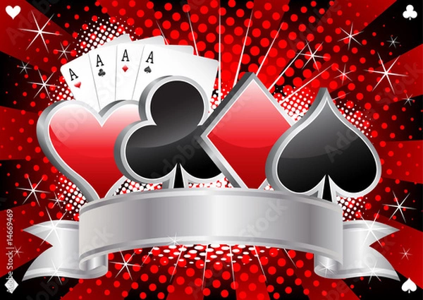 Obraz Card Suits Banner