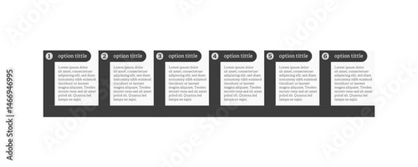 Fototapeta Very simply infographic design with 6 options or steps. Infographics for business concept.