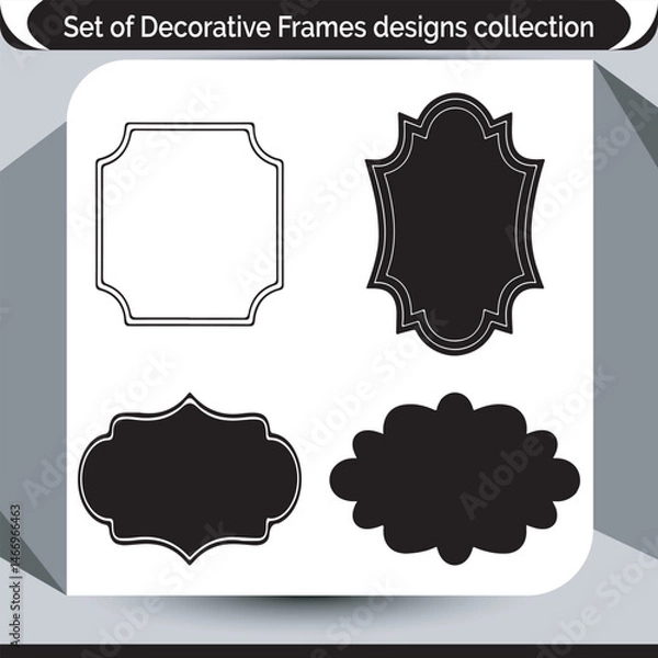 Fototapeta Vintage label and frame set with decorative retro design elements