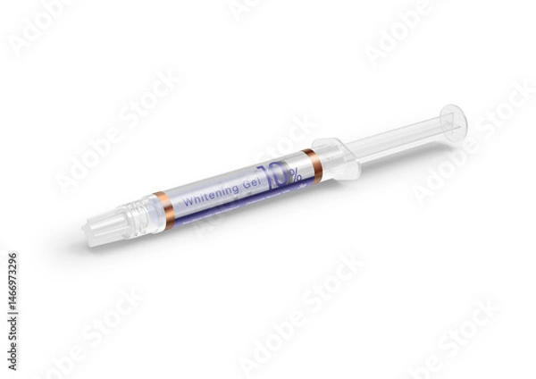 Fototapeta 3D rendering of a teeth whitening syringe isolated on a transparent background