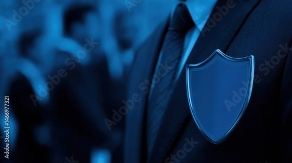 Fototapeta Close-up security guard with a shield insignia.