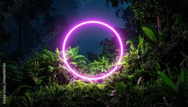Obraz Neon Circle in Jungle