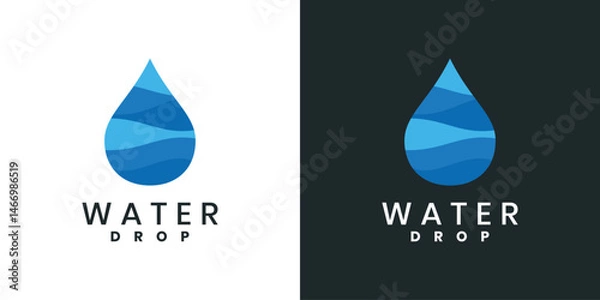 Obraz Abstract water drop logo design template