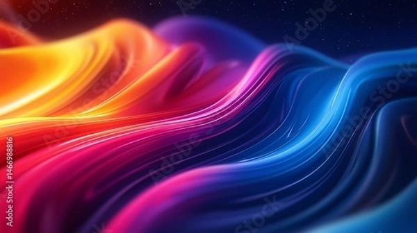 Fototapeta Vibrant colorful wave of paint creating an artistic gradient background for technology presentations
