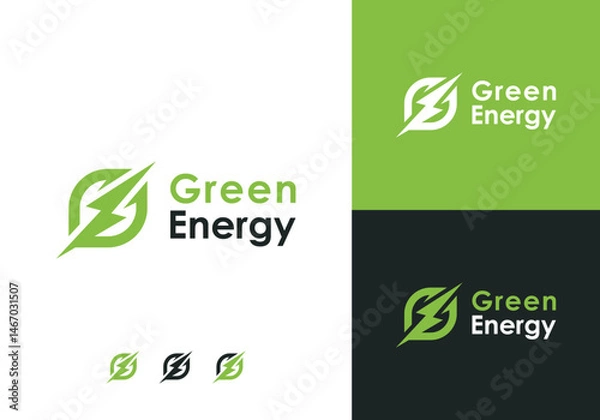 Fototapeta green energy logo design. simple and powerful green energy logo vector