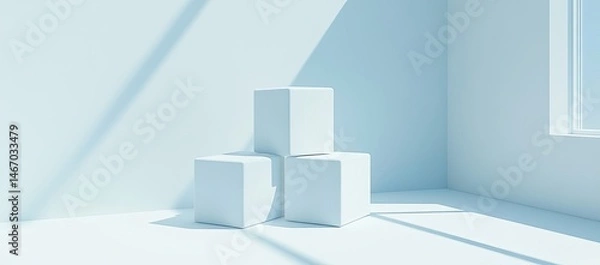 Fototapeta Minimalist Display with Cubic Forms