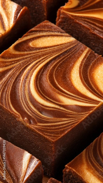 Fototapeta Swirled Chocolate and Vanilla: A mesmerizing square of sweet indulgence with intricate patterns, perfect for satisfying dessert cravings.