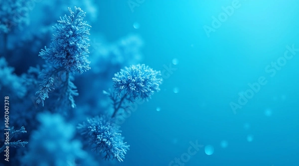 Fototapeta Microphotography of Minimalist Blue Mesh Pattern – Close-Up Texture and Geometry
