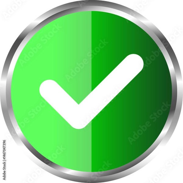 Fototapeta check mark button tick icon vector illustration isolated 