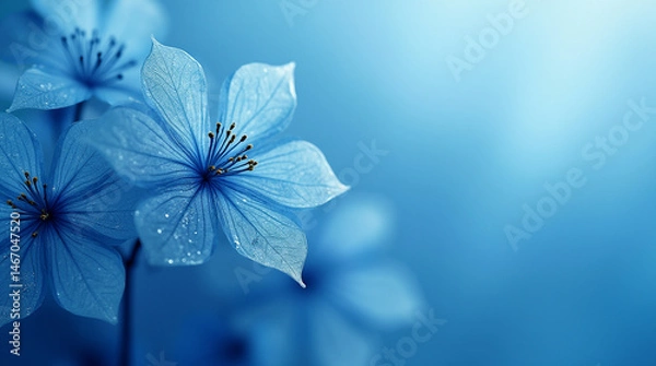 Fototapeta Microphotography of Minimalist Blue Mesh Pattern – Close-Up Texture and Geometry