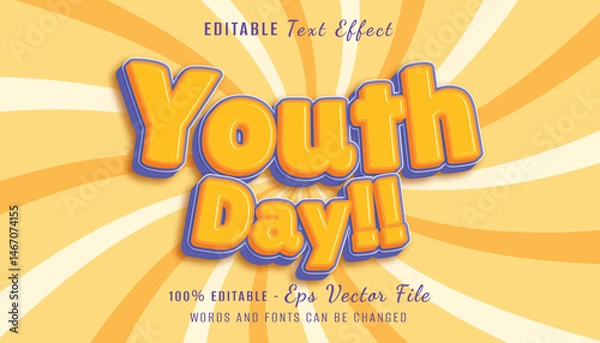 Obraz youth day 3d text effect design