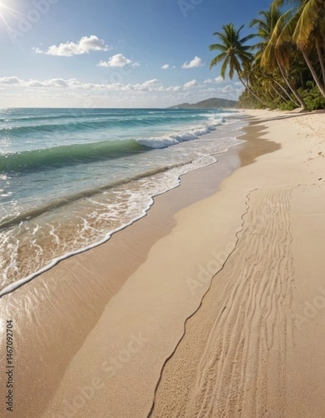 Fototapeta Tranquil Beach Paradise: Serene Coastal Escape in the Tropics