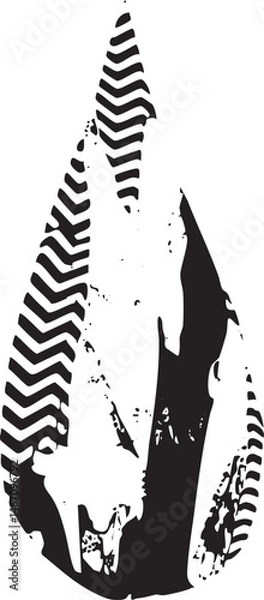 Fototapeta A stylized silhouette of a fern leaf against a stark white background.