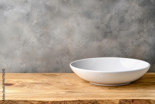 Fototapeta Rustic bowl placed on a wooden table symbolizing community and generosity in nonprofit work and charitable efforts