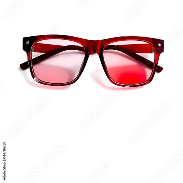 Fototapeta A pair of 3D glasses isolated on a pure white background, realistic lighting and shadow, ideal for cut-out and compositing