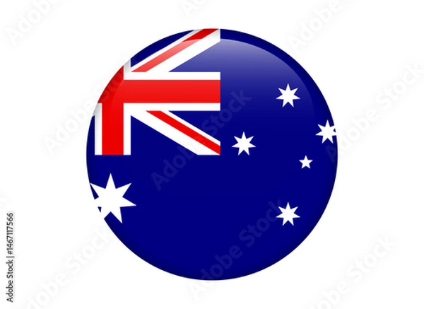 Obraz Australia Flag icon. Round flag of australia icon design, vector illustration	
