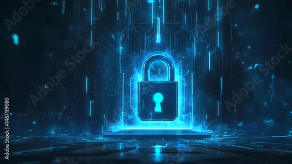 Obraz 3D Cyber Lock: Safeguarding Digital Assets