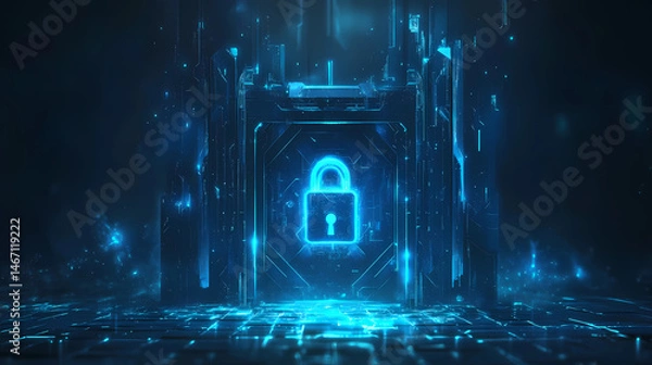 Obraz 3D Cyber Lock: Safeguarding Digital Assets