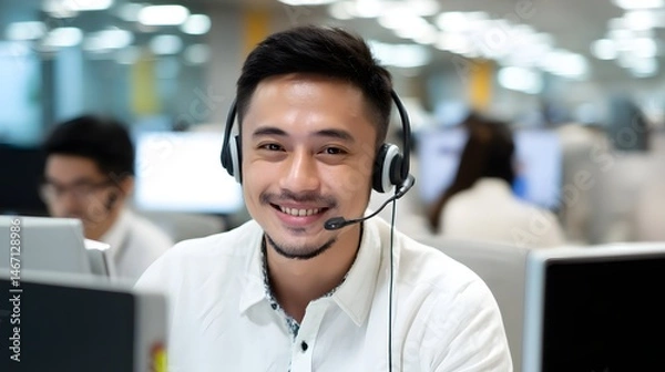 Fototapeta Call Center of Costumer Service in Southeast Asia and its Impact on the Economies of Indonesia and Malaysia